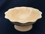 Blessings Unlimited Lrg Footed Server Bowl 80331 Yellow Psalm 107:8 Give Thanks. Fixed Price $74.95.