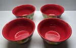 Pioneer Woman Poinsettia Cereal Bowls Red Of Ceramic 3" Tall 6 1/4" Round. Fixed Price $47.99.