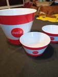 Coca-cola Popcorn Set 1 Bucket 2 Bowls Never Used. Fixed Price $14.99.