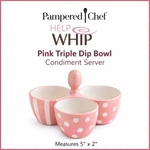 Pampered Chef Condiment 3-BOWL "help Whip Breast Cancer" Pink #18070. Fixed Price $14.50.
