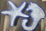 Vintage Foreside Blue Starfish + Seahorse Condiment Trinket Bowls Set Of 2. Fixed Price $40.00.