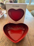 Le Creuset Stoneware Sphere Heart Serving Bowl Qt 11 3/4 Cerise Cherry. Fixed Price $99.99.
