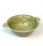 Magenta Pottery Handle Serving Salad Bowl Lobster Design Ceramic Olive Green. Fixed Price $38.20.
