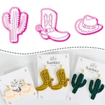 Xaekicr Western Theme Polymer Clay Cutters Set 3PCS Cowboy Hat Boot Cact. Fixed Price $18.42.
