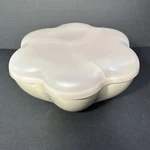 Tupperware 4624 4625 4626 Tan Maroon Scallop Chip Snack Serving Bowl Dip Read. Fixed Price $16.77.