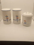 Riva Designs Tulips Salt & Pepper,sugar And Large Mixing Bowl.japan. Fixed Price $35.00.