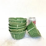 Bordallo Pinheiro Cabbage Leaf Green 5" X 2 3/4" Set Of 6 Bowls. Fixed Price $120.00.