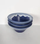 Artisan Pottery Bowls, Navy Blue, Set Of Three. Fixed Price $45.00.