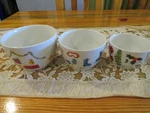 Crate & Barrel Winter Collage Christmas Nesting Bowls Set Of 3 Holiday Stockings. Fixed Price $25.00.