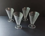 Rocco Bormioli Waffle Cone Ice Cream Cups (4) Clear Glass 6.5" Tall. Fixed Price $42.20.