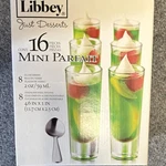 Libbey Just Desserts 16 Piece Mini Parfait Glass Set With Spoons, 2OZ, Clear. Fixed Price $13.50.