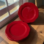 Waechtersbach Set Of 4 Fun Factory Cherry Red Petal Dinner Plates, 11 Germany. Fixed Price $39.00.