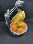 Arthur Court Designs Aluminum Monkey Banana Holder Counter Top Stand With Gla.... Fixed Price $60.00.