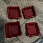 Pampered Chef Simple Additions Petite Squares Cranberry Dip Bowls 107C Set Of 4. Fixed Price $28.00.