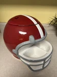 Football Ceramic Chip And Dip Helmet Man Cave Party By Elements Double Euc. Fixed Price $19.95.