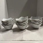 Pier White Lotus Flower Dip Bowls Set Of 12 Porcelain Serving Dishes. Fixed Price $49.99.