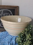 Vintage Vtg Mccoy Oven Ware Mixing Bowl Baking Huge Xl 14" Pink Blue Stripes Usa. Fixed Price $115.00.