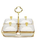 Classic Touch 4-PIECE Bowl Relish Dish On Base Set White. Fixed Price $26.99.