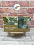 Tommy Bahama Double Old Fashioned Dof Glasses Clear Green 8.75 Oz Set 4. Fixed Price $35.96.