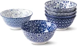 Blue And White Porcelain 20OZ Cereal Set - Of 6, Inch Soup Bowls,. Fixed Price $47.85.