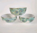 222 Fifth Lakshmi Soup, Cereal Bowls Peacock Beautiful. Porcelain. New.. Fixed Price $35.95.