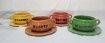 Double Handled Soup Bowls Saucers Set Of #18460 By Wmg Ceramics. Fixed Price $70.39.