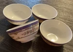 Vtg. Shunta Melamine Ware #2028 Set Of 4 Floral Small Dipping/rice Bowls Taiwan. Fixed Price $15.00.