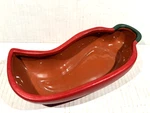 Terra Cotta Salsa Dips Bowl Chili Pepper Glazed Giftco Red Green 9" Long 3.5"W. Fixed Price $25.53.
