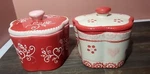 Temptations By Tara Old World Floral Heart Candy Sugar Dish W/lid 10OZ Set Of 2. Fixed Price $29.99.