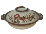 Japanese Donabe Clay Hot Pot Cherry Blossom Design Earthenware 7.5 Made. Fixed Price $34.95.