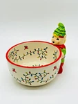 Temptations Seaonal Winter Whimsy 1 Quart Bowl With Elf Figurine Candy Dish. Fixed Price $24.99.