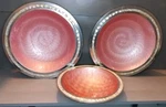 Rare Set Of 3 Julia Knight Mother Pearl & Enameled Pink Bowl. Fixed Price $100.00.