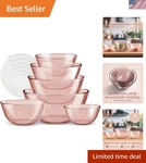 12 Pc Glass Mixing Set With Lids Borosilicate Nesting For .... Fixed Price $76.52.
