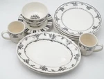 Waverly Garden Room Black Floral Dinner/salad Plate, Cereal Bowl, Mug, Platter. Fixed Price $20.00.