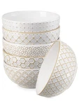 Dowan Soup Bowls Set Of 6, 26 Oz Cereal For Kitchen, 6" Ceramic Embossment. Fixed Price $61.28.