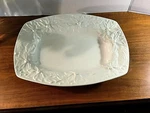 Patrizi 12" Pasta Serving Bowl Embossed Poinsettia White IPZ6. Fixed Price $39.99.