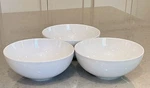 Crate & Barrel Pasta / Salad Bowl 7" White Set Of 3 - Large Cereal Ice Cream. Fixed Price $26.99.
