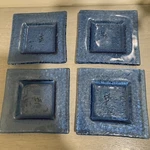 4 Set Iti Cobalt Blue Shot Glass Square Coasters Trinket Dish X New. Fixed Price $28.00.