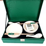 Discovery Channel Store White Crackle Noodle Set 2 Chopsticks Spoons. Fixed Price $25.57.