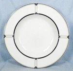 Studio Nova Exhibition Soup Bowl Rimmed Y0290 Black Blue Taupe Ribs White. Fixed Price $12.34.