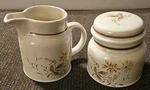 Royal Doulton Sandsprite Double Brown Line Creamer & Sugar W/lid LS1013 A+ Cond. Fixed Price $24.88.