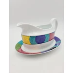 Mikasa California M5101 Currents Ceramic 1980/1990S Style Gravy Boat And Plate. Fixed Price $39.99.