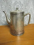 Vintage Wear Brite Coffee Pot - Nickel Silver 8" Tall Heavy. Fixed Price $12.00.