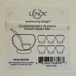 Lenox Contemporary 8-PIECE Glass Punch Bowl Set New Unused With Box. Fixed Price $115.00.