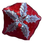 Unbranded Poinsettia Glass Bowl Red & Silver Candy Dish Christmas Home Decor. Fixed Price $12.00.