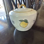 Lemons, Spectrum Designz Zesty Flowers Stoneware Covered Sugar Bowl. Fixed Price $12.99.