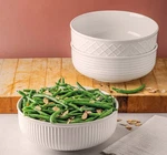Trudeau 3 Piece Porcelain Serving Bowl Set - 9.2 Diameter White. Fixed Price $38.40.