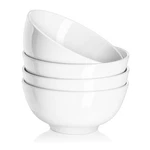 22 Oz White Ceramic Bowls Set Of 4 Perfect For Soup, Oatmeal, Fruit, Salad. Fixed Price $27.44.