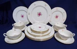 Lenox "rhodora" P-471 Service For (no Bowls) 20 Pieces Cream Color W/gold Trim. Fixed Price $255.00.