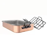 Mauviel Copper Roasting Pan With Rack, Cast Iron Handles, 15.7 X 11.8-IN. Fixed Price $419.95.